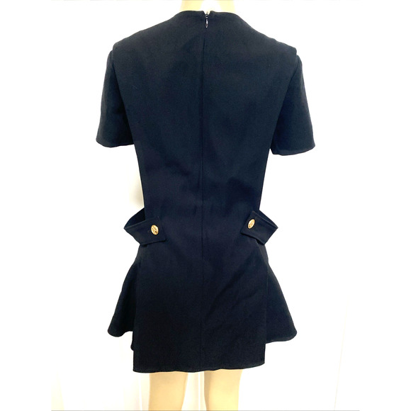Louis Vuitton Uniform Anchor Gold Button Apron Mini Dress Black Short Sleeve 32 - Picture 6 of 13